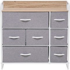 Изображение товара Комод Leset Ноа 7 ящ., Каркас Белый, Светло-серый