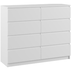 Изображение товара Комод Мадера 1200.8 из ЛДСП белого цвета с 8 ящиками для хранения