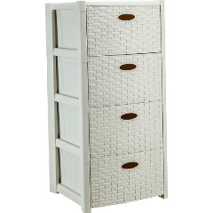 Изображение товара Комод IDEA СТИЛЬ РОТАНГ 4 секции белый ротанг, современный дизайн