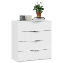 Изображение товара Комод ТРИЯ Глосс ТД 319.04.01 Белый глянец/Стекло