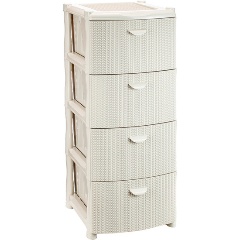 Изображение товара Комод IDEA ВЯЗАНИЕ (4 секции) М 2817 белый ротанг