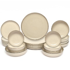 Изображение товара Комплект столовой посуды KUTAHYA "Жемчужное настроение", 24 предмета, корица