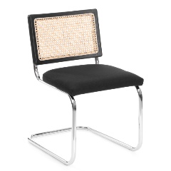 Изображение товара Комплект стульев 4 шт. TetChair MANI дерево вяз, ротанг/ткань лен, металлический каркас, черный