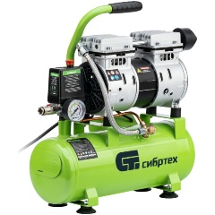 Изображение товара Компрессор безмаслянный малошумный МБ 750/10,750 Вт, 10 л, 150 л/мин, СИБРТЕХ 58001