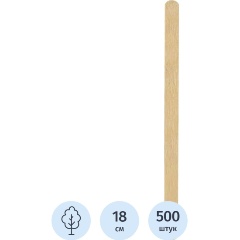 Изображение товара Размешиватель одноразовый КОМУС деревянный 18см (500шт/уп)