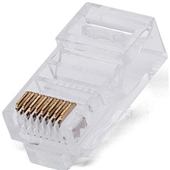 Изображение товара Коннектор RJ-45 Filum FL-NA-PLUG5E-5 5E кат., 8p8c, 6 мкм, для одножильного кабеля, уп/100 шт