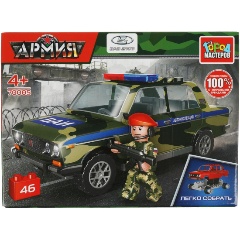 Изображение товара Конструктор ГОРОД МАСТЕРОВ Военная Полиция Lada-2106, 46 дет. (легко собрать), 70005-KK