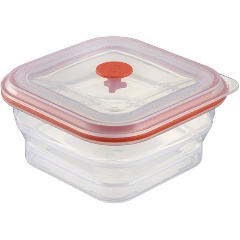 Изображение товара Контейнер для хранения силиконовый квадратный складной Smart Solutions Silikobox, 600 мл, красный (SS-FC-SCN-RD600)