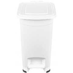 Изображение товара Контейнер для мусора 10 л 28*20,5*35,5см EL Casa "Слим" с педалью, белый (640473)