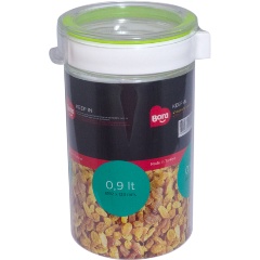 Изображение товара Контейнер круглый BORA 133х92 мм, полоса салатовая, пластик 0,9 л