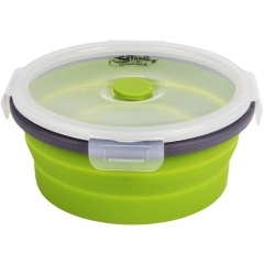 Изображение товара Контейнер складной Tramp 800 мл силикон с крышкой-защелкой оливковый