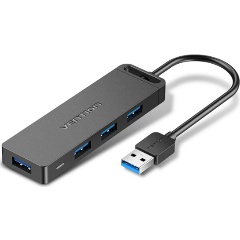 Изображение товара Концентратор Vention OTG USB 3.0 на 4 порта черный длиной 0.15м