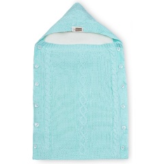 Изображение товара Вязаный конверт для новорожденных Ups Pups U14-07 бирюзовый демисезонный