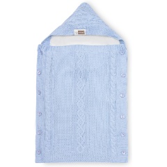 Изображение товара Вязаный конверт на выписку Ups Pups U14-07 голубой для мальчика демисезонный