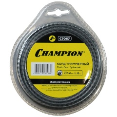 Изображение товара Триммерная леска CHAMPION Platin Saw 3.0мм 12м зубчатая для газонных триммеров