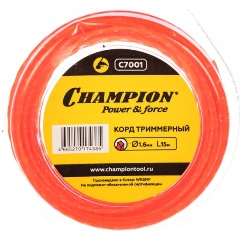 Изображение товара Триммерная леска CHAMPION C7001 Twisted Square 1.6мм*15м
