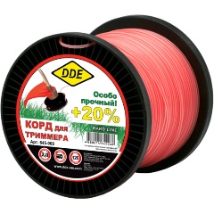 Изображение товара Корд триммерный на катушке DDE "Hard line" 2,0 мм х 120 м, серый/красный