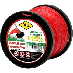 Изображение товара Корд триммерный на катушке DDE "Speed line" 2,0 мм х 180 м, красный