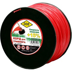 Изображение товара Корд триммерный на катушке DDE Speed line 2,4 мм 360 м красный