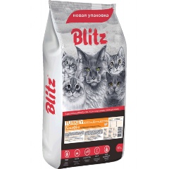 Изображение товара Корм сухой Blitz Adult Cats Turkey для взрослых кошек 10 кг