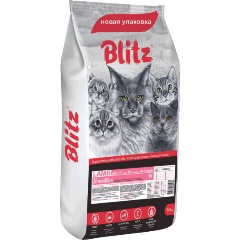 Изображение товара Корм сухой Blitz Adult Cats Lamb для взрослых кошек с ягненком, 10 кг