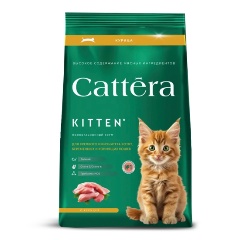 Изображение товара Корм сухой Cattera для котят с 1 месяца, беременных и кормящих кошек с курицей, 300 г
