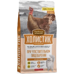 Изображение товара Корм сухой ДЕРЕВЕНСКИЕ ЛАКОМСТВА ХОЛИСТИК ПРЕМЬЕР полнорационный, для кошек при чувствительном пищеварении с индейкой, 400 г