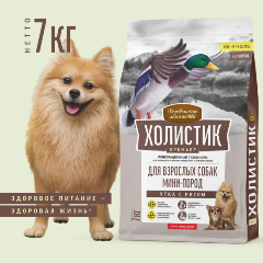 Изображение товара Корм сухой Деревенские лакомства "Холистик Премьер" корм для взрослых собак мини-пород утка с рисом, 7 кг
