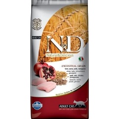 Изображение товара Корм сухой Farmina N&D низкозерновой курица, спельта, овес и гранат для взрослых котов и кошек 5 кг