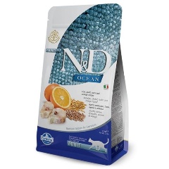 Изображение товара Корм сухой Farmina N&D Ocean треска, спельта, овес и апельсин для взрослых кошек 1.5 кг