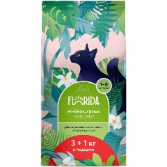 Изображение товара Сухой корм для стерилизованных кошек FLORIDA ягненок и груша 4 кг
