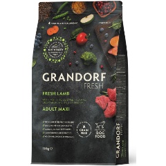 Изображение товара Корм сухой Grandorf Fresh, беззерновой с живыми пробиотиками, свежее мясо ягненка с бататом для собак крупных пород, 10 кг