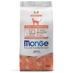 Изображение товара Корм сухой Monge Cat для взрослых кошек с лососем 1,5 кг супер-премиум