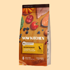 Изображение товара Корм сухой NOW'KITCHEN беззерновой, для щенков малых пород с индейкой, уткой, лососем и овощами, 9,98 кг
