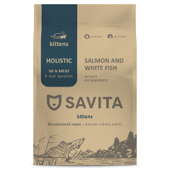 Изображение товара Корм сухой SAVITA для котят с лососем и белой рыбой 5 кг