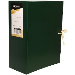 Изображение товара Короб архивный INFORMAT 230x120x320 мм А4 ассорти бумвинил, 2 завязки, вместимость до 120 листов собран.