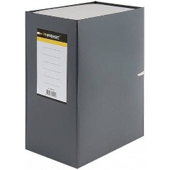 Изображение товара Короб архивный INFORMAT 230x140x320 мм А4 ассорти бумвинил, 2 завязки, вместимость до 1400 листов собран.