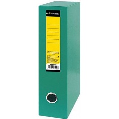 Изображение товара Короб архивный INFORMAT 235x75x320 мм А4 зелен. пластик, 2 липучки, вместимость до 750 листов собран.