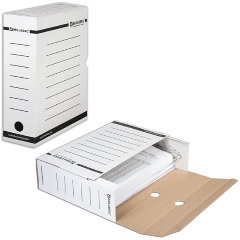 Изображение товара Короб архивный с клапаном А4 (260х325 мм), 100 мм, до 900 листов, плотный, микрогофрокартон, БЕЛЫЙ, BRAUBERG, 124848