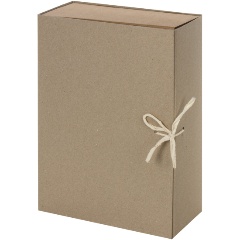 Изображение товара Короб архивный STAFF, А4 (240х330 мм), 100 мм, 2 завязки, переплетный картон, до 900 листов, 111956