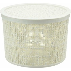 Изображение товара Коробка IDEA БЯЗЬ с крышкой D22см 4,5л М 2329 белый ротанг