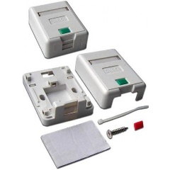 Изображение товара Коробка настенная Lanmaster на 1 кейстоун, с защитной шторкой, белая (LAN-SA1/S-WH)