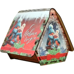 Изображение товара Коробка подарочная-кормушка Мультидом "С Новым годом!" МБ18-261, 22х19,5х20 см