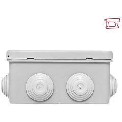 Изображение товара Коробка распределительная КМР-030-014 100х100х50 IP55 с крышкой для прямого монтажа 10 мембранных вводов сер. розн. стикер EKF plc-kmr-030-014-r