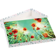 Изображение товара Подарочная коробка VELD CO 73027 прямоугольная Маки 24х14х5 см