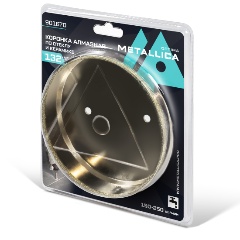 Изображение товара Коронка алмазная METALLICA Optima 132x55 мм, #80, по стеклу, плитке, 1 шт, в блистере.