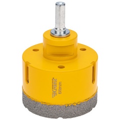 Изображение товара Коронка алмазная профессиональная KRANZ по керамограниту и железобетону М14, вакуумное спекание, 68мм, для УШМ