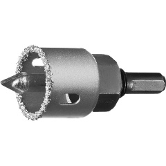 Изображение товара Коронка-чашка ЗУБР "Профессионал" c карбид-вольфрамовым нанесением, 32 мм, высота 25 мм, в сборе с державкой и сверлом 33360-032_z01