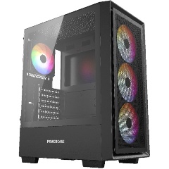 Изображение товара Корпус Powercase Mistral AY4B ARGB черный Midi-Tower с стеклом и вентиляторами