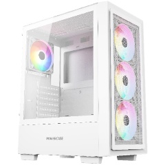 Изображение товара Корпус Powercase Mistral AY4W ARGB для ПК белый с подсветкой ARGB и стеклянной боковой стенкой